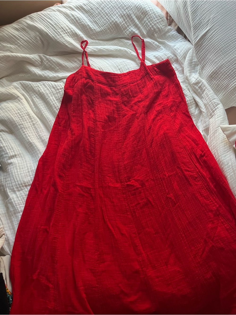 Mara Hoffman Swim Red Organic Cotton Gauzy Belted Cover Up Dress, XL - Picture 10 of 10